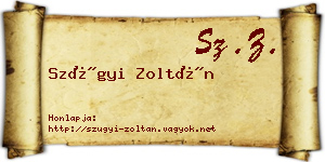 Szügyi Zoltán névjegykártya