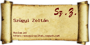 Szügyi Zoltán névjegykártya